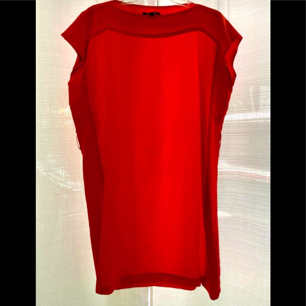 Alex + Alex Orange Silk Shift Dress
